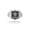 Thumbnail Image 1 of True Fans New Orleans Saints 1/6 CT. T.W. Diamond and Enamel Shield Ring in Sterling Silver