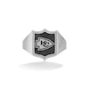 Thumbnail Image 1 of True Fans Kansas City Chiefs 1/6 CT. T.W. Diamond and Enamel Shield Ring in Sterling Silver