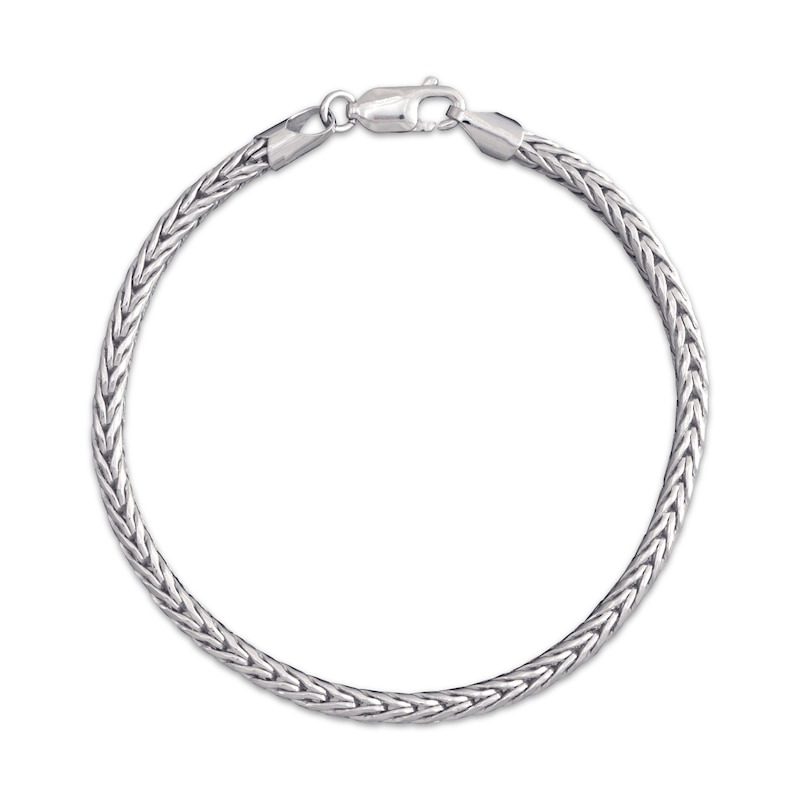 Main Image 1 of Round Foxtail Chain Bracelet 3.7mm Hollow Sterling Silver 8.25&quot;