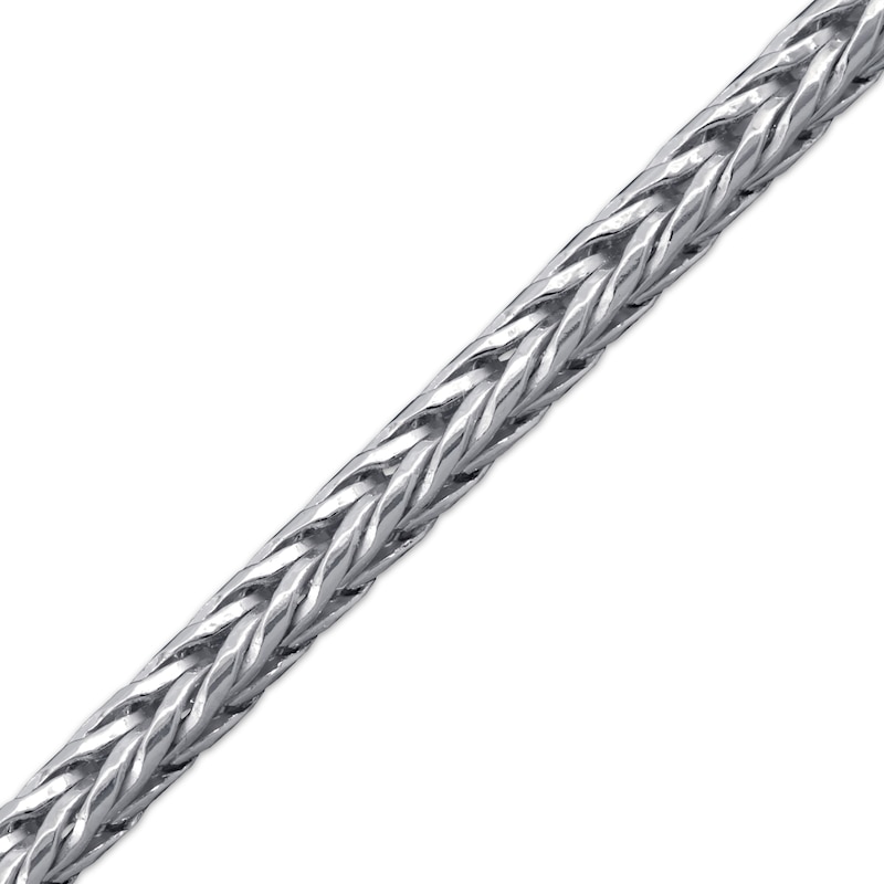 Main Image 2 of Round Foxtail Chain Bracelet 3.7mm Hollow Sterling Silver 8.25&quot;