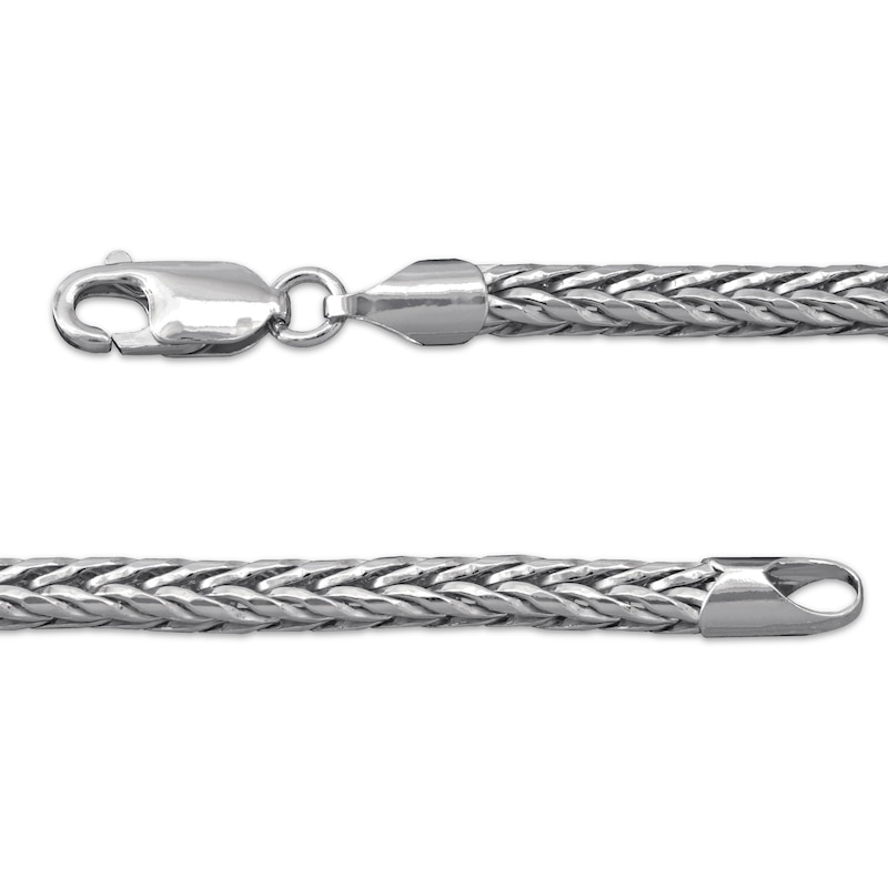 Main Image 3 of Round Foxtail Chain Bracelet 3.7mm Hollow Sterling Silver 8.25&quot;