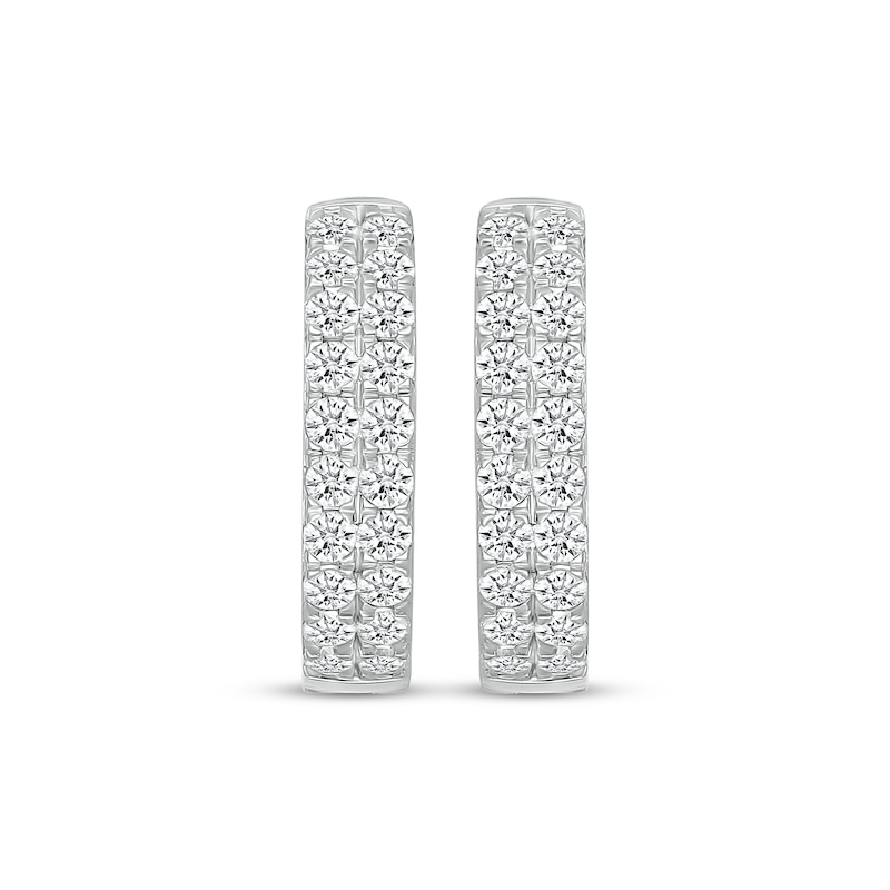 Lab-Created Diamonds by KAY Two-Row Hoop Earrings 1 ct tw 10K White Gold