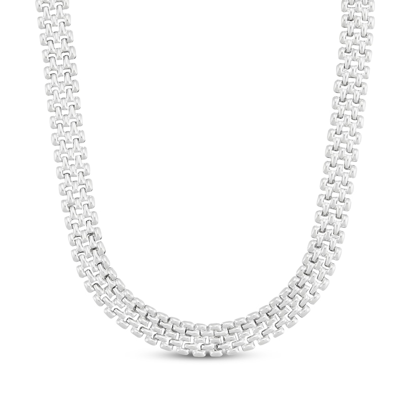 Main Image 1 of Stampato Chain Necklace Hollow Sterling Silver 18&quot;