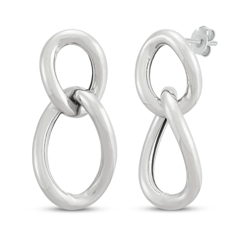 Main Image 1 of Chain Link Drop Earrings Sterling Silver