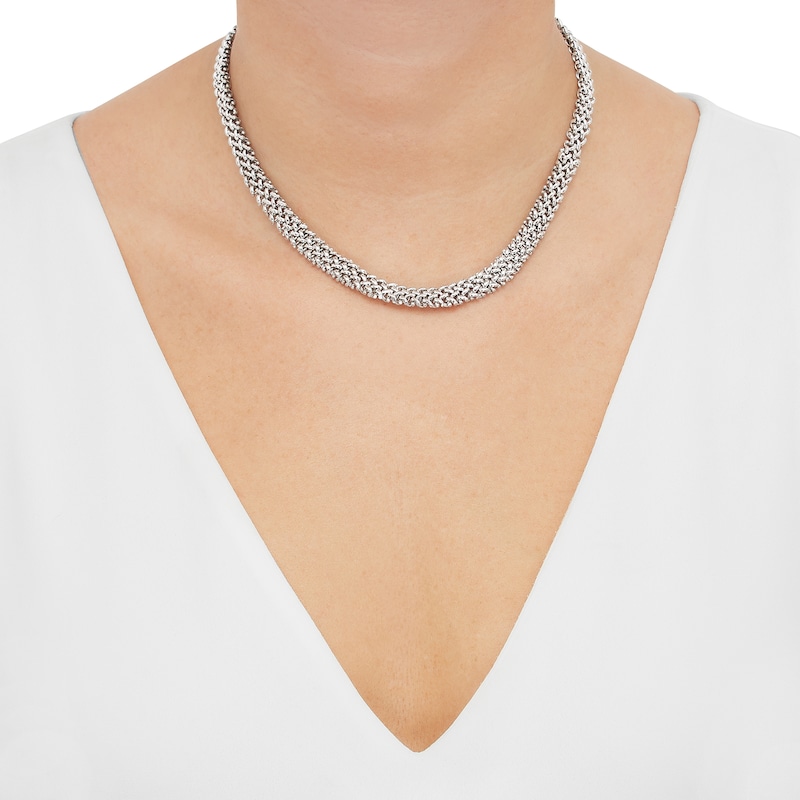 Main Image 3 of Solid Braided Chain Necklace Sterling Silver 16&quot;