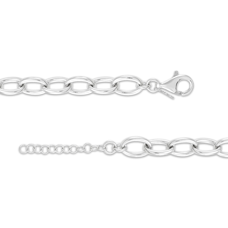 Main Image 3 of Rolo Chain Bracelet Hollow Sterling Silver 8.25&quot;