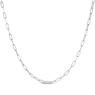 Paperclip Chain Necklace 3.5mm Solid Sterling Silver 18"
