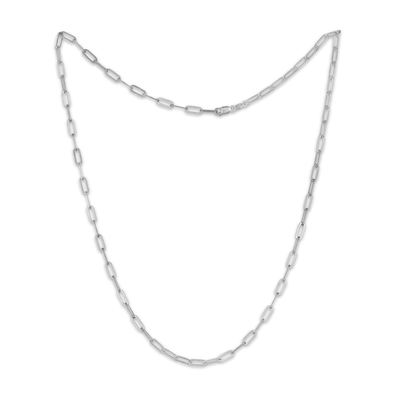 Main Image 2 of Paperclip Chain Necklace 3.5mm Solid Sterling Silver 18&quot;