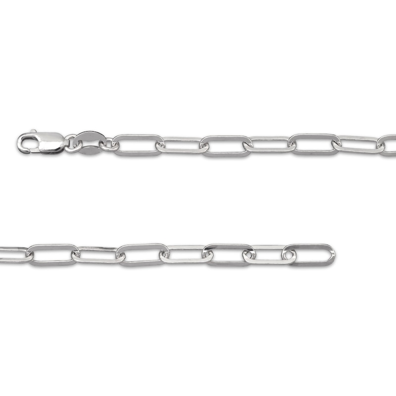 Main Image 3 of Paperclip Chain Bracelet 3.5mm Solid Sterling Silver 7.5&quot;