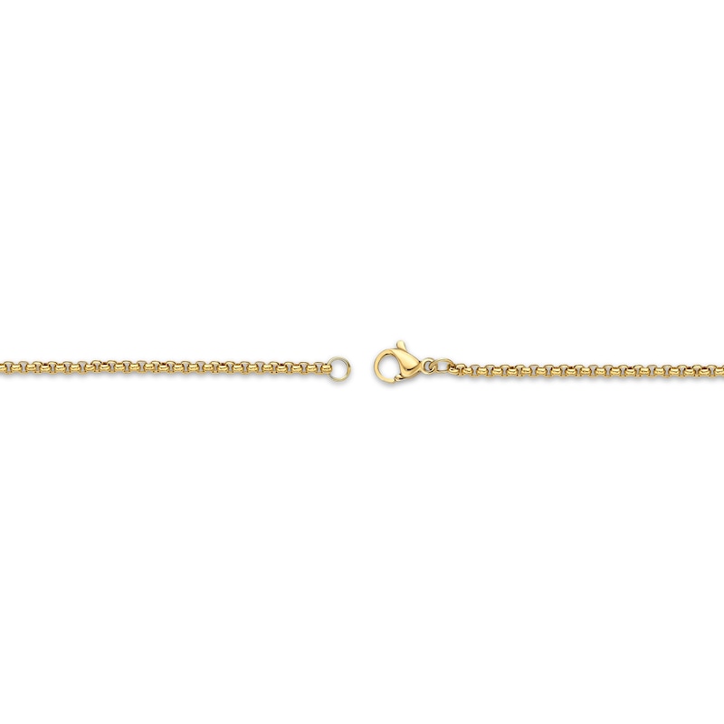 Main Image 3 of Round Box Chain Necklace 2mm Yellow Ion-Plated Solid Stainless Steel 18&quot;