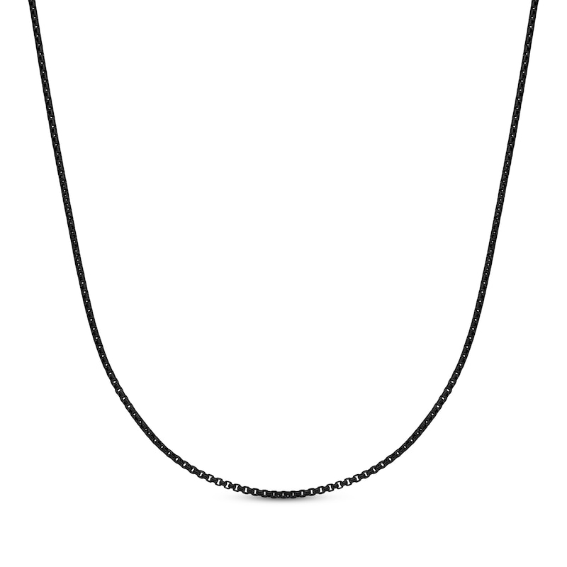 Main Image 1 of Round Box Chain Necklace 2mm Black Ion-Plated Solid Stainless Steel 20&quot;