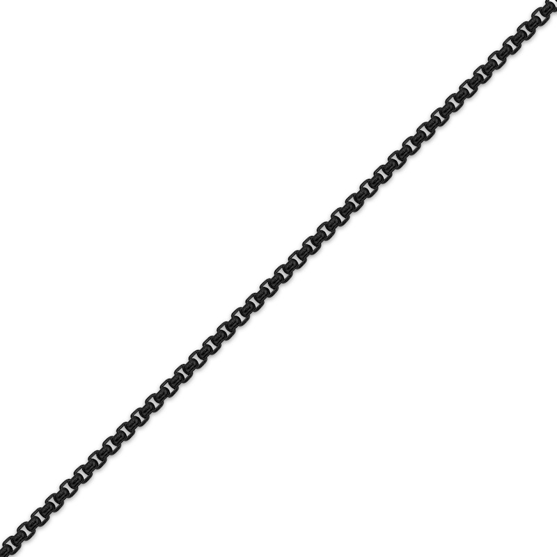 Main Image 2 of Round Box Chain Necklace 2mm Black Ion-Plated Solid Stainless Steel 20&quot;
