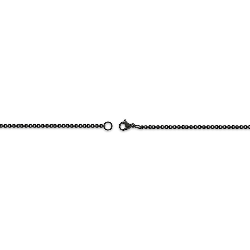 Main Image 3 of Round Box Chain Necklace 2mm Black Ion-Plated Solid Stainless Steel 20&quot;