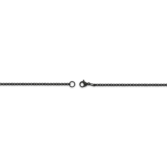 Thumbnail Image 3 of Round Box Chain Necklace 2mm Black Ion-Plated Solid Stainless Steel 22"
