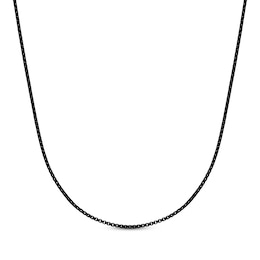 Round Box Chain Necklace 2mm Black Ion-Plated Solid Stainless Steel 30"