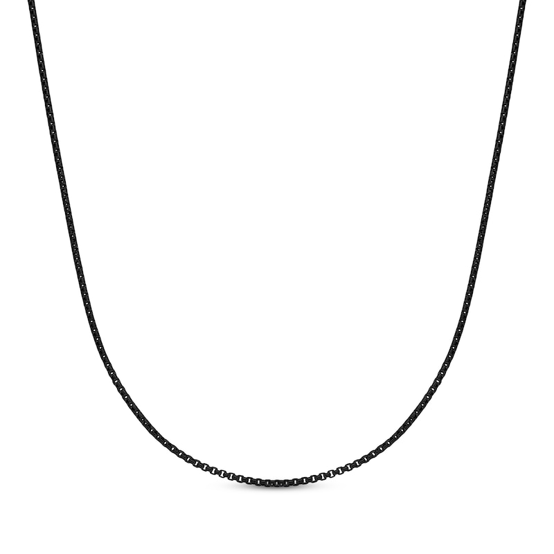 Main Image 1 of Round Box Chain Necklace 2mm Black Ion-Plated Solid Stainless Steel 30&quot;