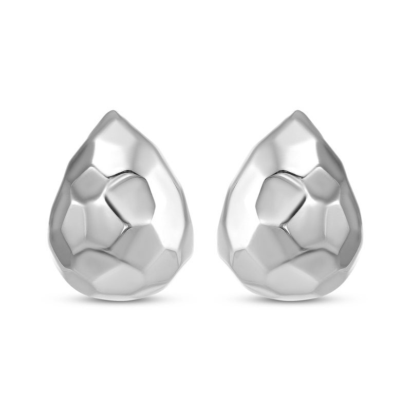 Main Image 2 of Hammered J-Hoop Earrings Sterling Silver