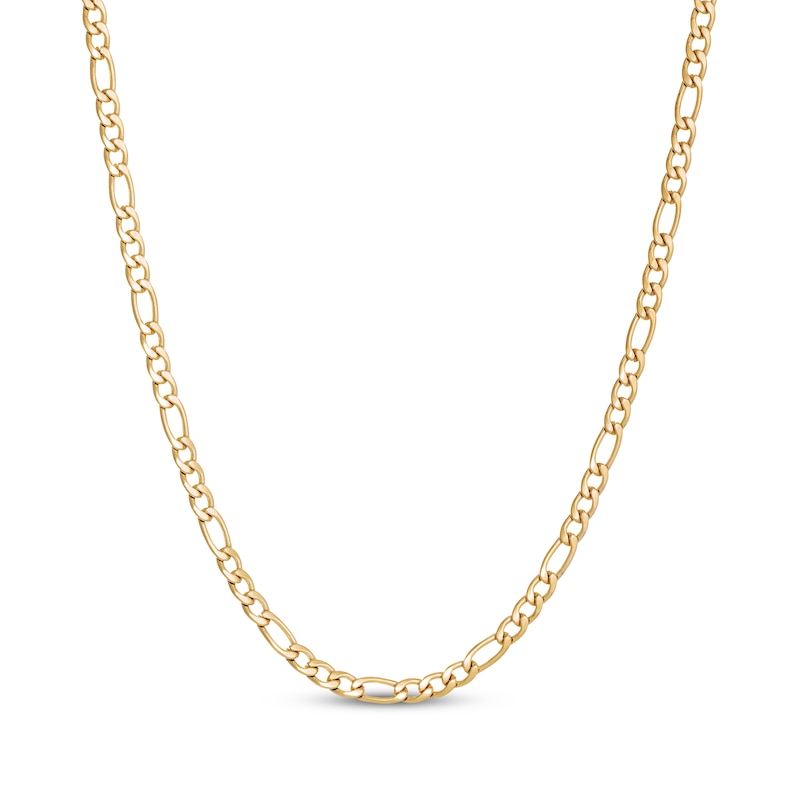 Main Image 1 of Figaro Chain Necklace 4mm Yellow Ion-Plated Solid Stainless Steel 18&quot;