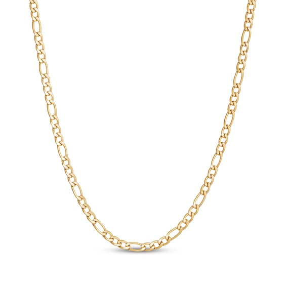Figaro Chain Necklace 4mm Yellow Ion-Plated Solid Stainless Steel 22"