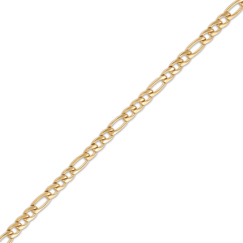Main Image 2 of Figaro Chain Necklace 4mm Yellow Ion-Plated Solid Stainless Steel 22&quot;