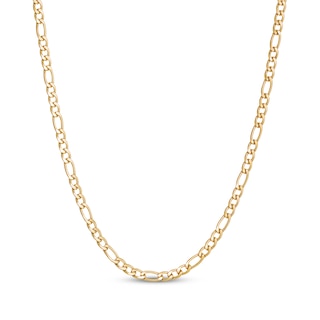 Figaro Chain Necklace 4mm Yellow Ion-Plated Solid Stainless Steel 30"