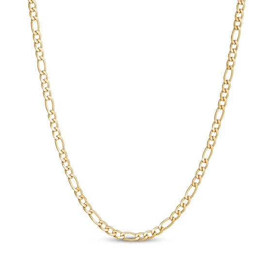 Figaro Chain Necklace 4mm Yellow Ion-Plated Solid Stainless Steel 30"