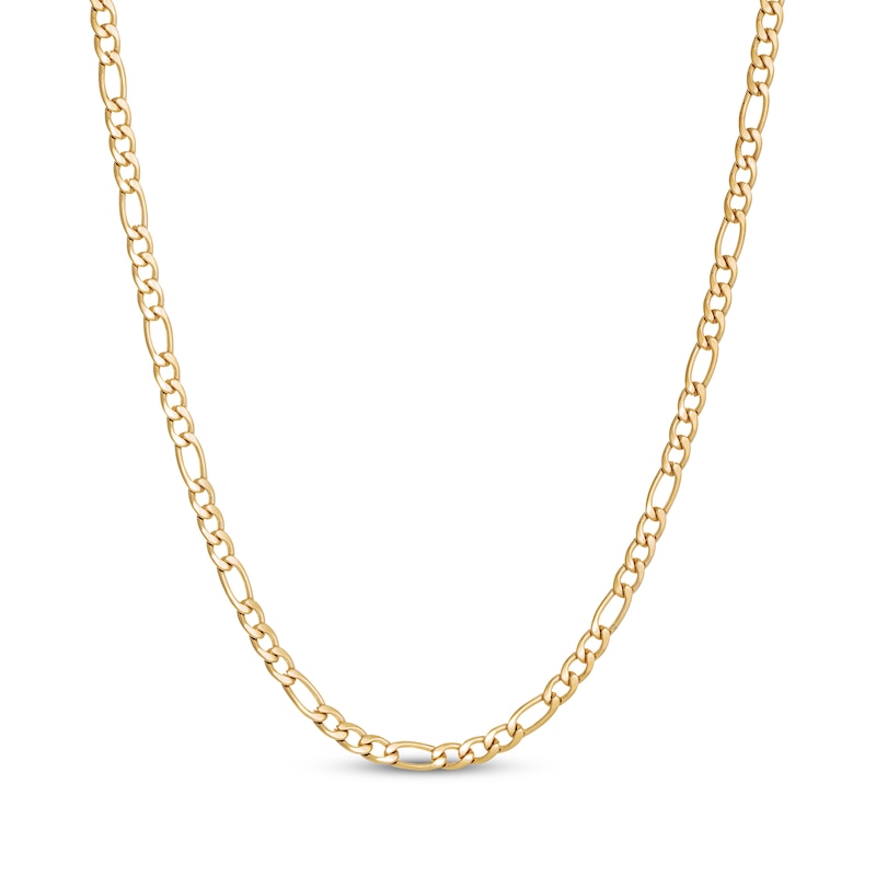 Main Image 1 of Figaro Chain Necklace 4mm Yellow Ion-Plated Solid Stainless Steel 30&quot;