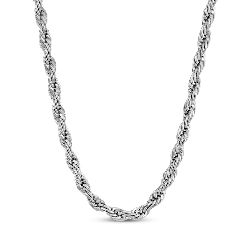 Main Image 1 of Rope Chain Necklace 4mm Solid Stainless Steel 20&quot;