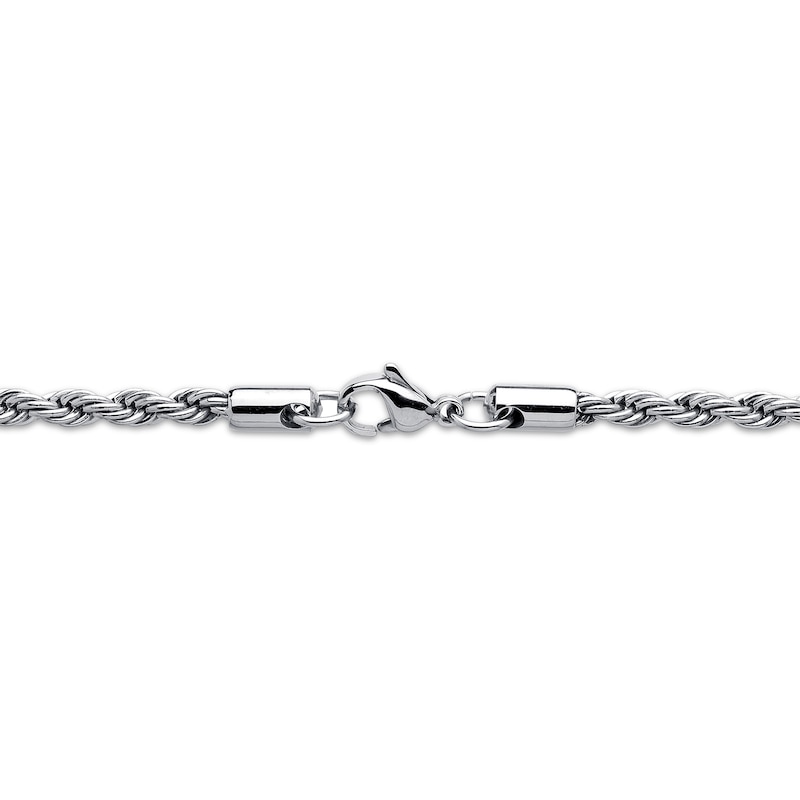 Main Image 3 of Rope Chain Necklace 4mm Solid Stainless Steel 22&quot;