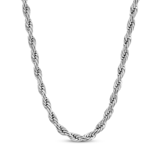 Rope Chain Necklace 4mm Solid Stainless Steel 30"