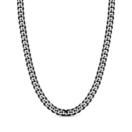 Curb Chain Necklace 8mm Solid Stainless Steel & Black Ion Plating 22"