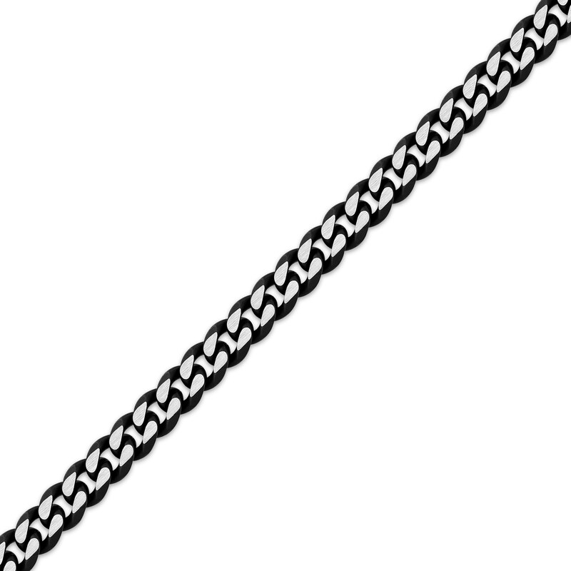 Main Image 2 of Curb Chain Necklace 8mm Solid Stainless Steel & Black Ion Plating 22&quot;