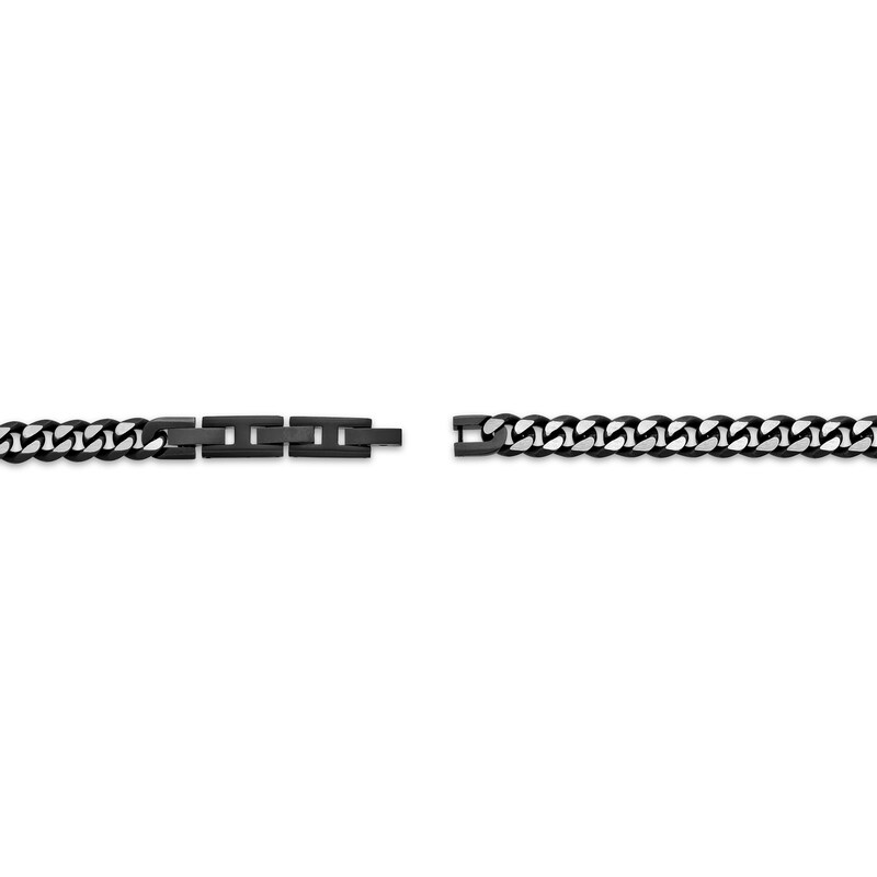 Main Image 3 of Curb Chain Necklace 8mm Solid Stainless Steel & Black Ion Plating 22&quot;