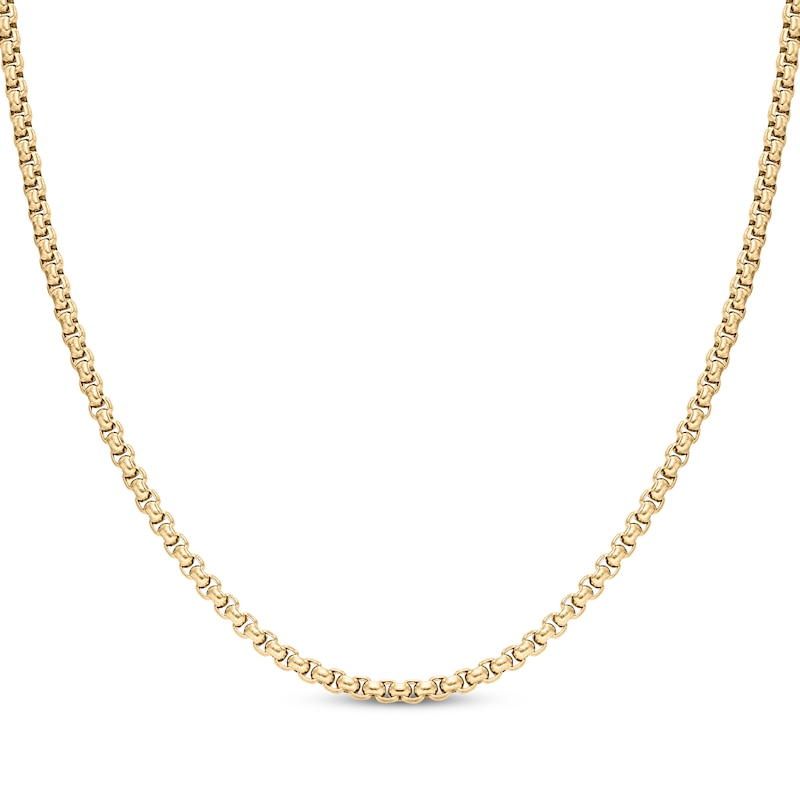 Main Image 1 of Round Box Chain Necklace 3.5mm Yellow Ion-Plated Solid Stainless Steel 18&quot;