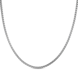 Round Box Chain Necklace 3.5mm Solid Stainless Steel 20"