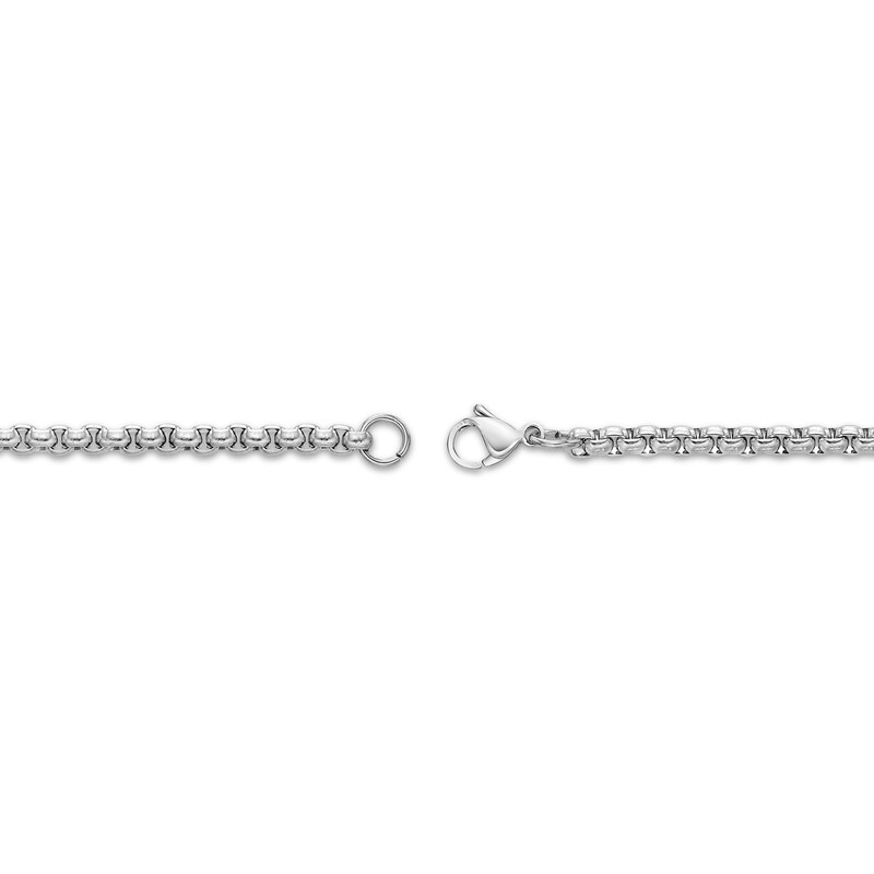 Main Image 3 of Round Box Chain Necklace 3.5mm Solid Stainless Steel 30&quot;