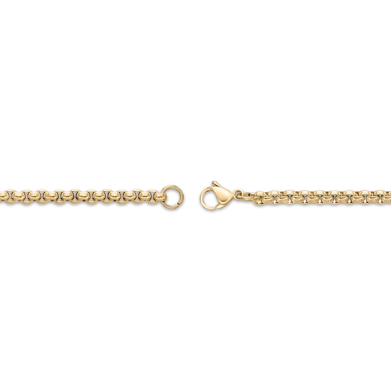 Main Image 3 of Round Box Chain Necklace 3.5mm Yellow Ion-Plated Solid Stainless Steel 30&quot;