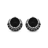 Thumbnail Image 2 of Disney Treasures Hocus Pocus Black Onyx & Black Diamond Crescent Earrings 1/5 ct tw Sterling Silver