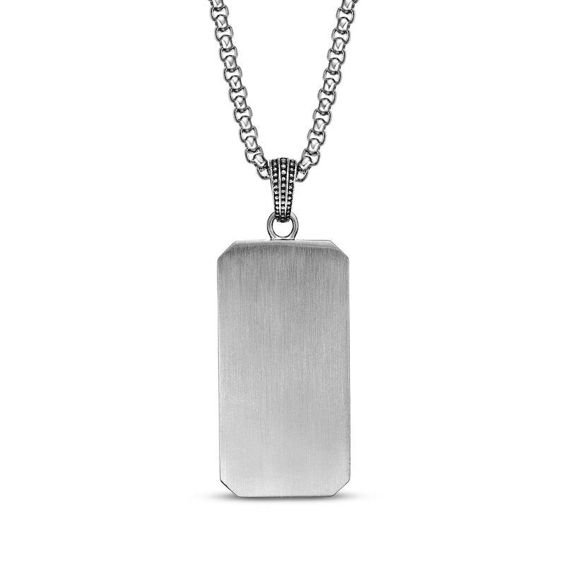 Main Image 3 of Men's Ornate Dog Tag Necklace Stainless Steel 24&quot;