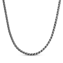 Antique Finish Box Chain Necklace 5mm Solid Stainless Steel 24"