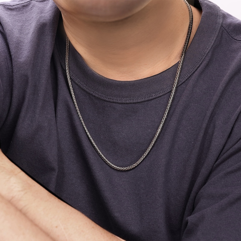 Main Image 4 of Antique Finish Snake Chain Necklace 3.5mm Solid Stainless Steel 24&quot;