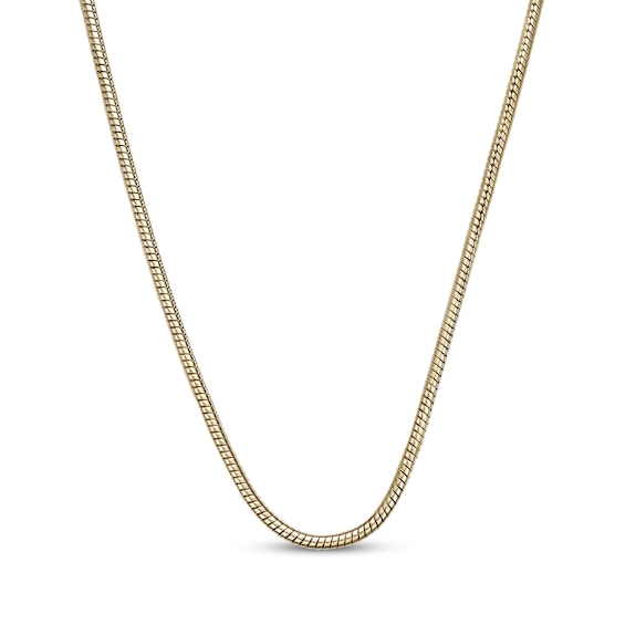 Snake Chain Necklace 3mm Yellow Ion-Plated Solid Stainless Steel 24"