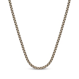 Box Chain Necklace 4mm Yellow Ion-Plated Solid Stainless Steel 22"
