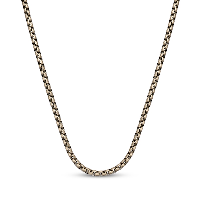 Main Image 1 of Box Chain Necklace 4mm Yellow Ion-Plated Solid Stainless Steel 22&quot;