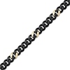 Thumbnail Image 2 of Matte Cuban Chain Necklace 12mm Black & Yellow Ion-Plated Solid Stainless Steel 24&quot;