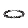 Thumbnail Image 1 of Men's Bronzite & Skull Bead Bracelet Stainless Steel 8.5&quot;