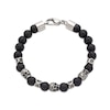 Thumbnail Image 2 of Men's Bronzite & Skull Bead Bracelet Stainless Steel 8.5&quot;