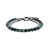 Thumbnail Image 1 of Men's Green Tiger's Eye Quartz Bead & Chain Layered Bracelet Stainless Steel 8.5&quot;