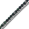 Thumbnail Image 3 of Men's Green Tiger's Eye Quartz Bead & Chain Layered Bracelet Stainless Steel 8.5&quot;
