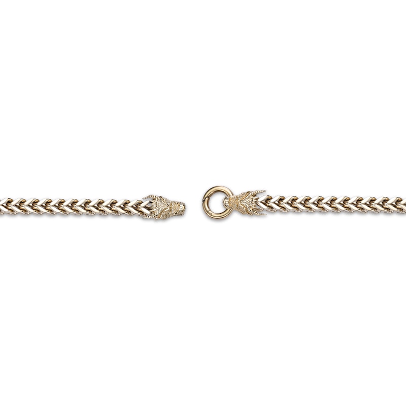 Main Image 4 of Men's Dragon Head Wheat Chain Bracelet Yellow Ion-Plated Stainless Steel 8.5&quot;
